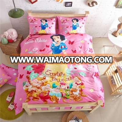 2017 High quality Disny princess cartoon bedding set, Cute design bedding set for kids, baby bedding set