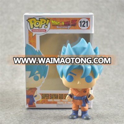 (Popular) Japanese Anime Dragon Ball Z funko pop,Super SAIYAN GOD SUPER SAIYAN GOKU#121 Animation POP figures,Blue hair Goku pop