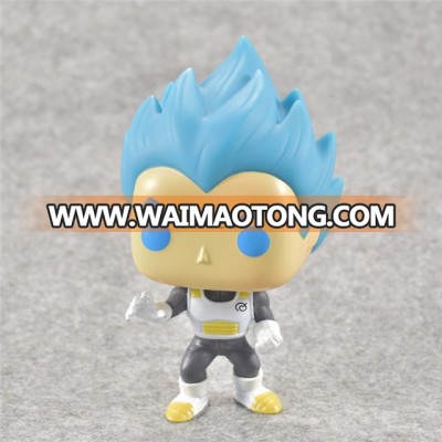 Dragonball Z Anime funko POP, Blue Hair Vageta#156 funko pop, Super Saiyan God Super Saiyan VEGETA POP model toys